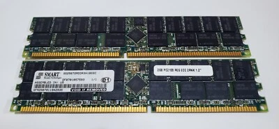 SMART SG25672RDDR3H1BGSC 2GB 184-pin PC2100 DDR-266 ECC REG Memory - Image 1 of 2