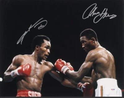 SIGNED Sugar Ray Leonard & Thomas Hearns 16x20 Photo (PSA Certification) - Image 1 of 3