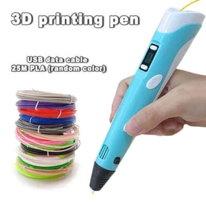 Electronic 3D Printing Pen LED Display 25M PLA Filament Drawing - Picture 1 of 11