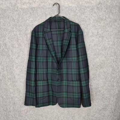 Gant Jacket Size 50R Slim Fit Green Blackwatch Tartan Unstructured Blazer Preppy - Image 1 of 4