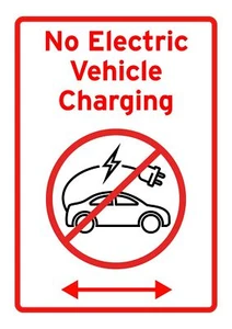 EV "No Electric Vehicle Charging" Schild Auto lustiges Witzschild - Bild 1 von 2