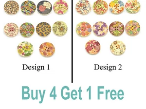 10 x Mixed Patterned Wooden Buttons 30mm - choose design - UK Seller - Picture 1 of 3
