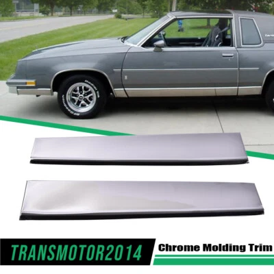 Pair Fit For 1981-1988 Cutlass Supreme Front Lower Fender Chrome Molding Trim Foto 1 de 4