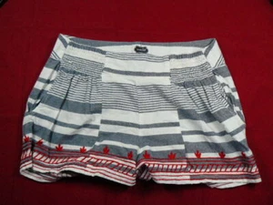 *MUDPIE WOMAN SIZE S (29x2) GRAY&WHITE SHORTS-HIGH RISE-PULL ON-EMBROIDERED - Picture 1 of 7