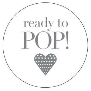 48 x READY TO POP HEART GLOSSY MATT NON Personalised Stickers Party Bag Box 58 - Picture 1 of 3