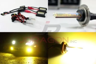 H7 3000K JDM Gold Yellow 35W Slim DC Ballast HID Conversion Kit Xenon Bulb - Image 1 of 4