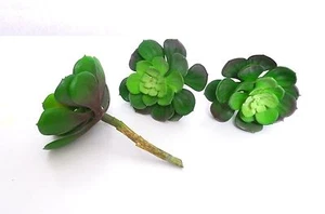 3 Snow Lotus Artificial Plastic Plants unkillable Succulents Grass - Bild 1 von 4