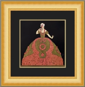 Erte Ganna Walska Red Costume in Manon Custom Framed Print FREE SHIPPING - Picture 1 of 2