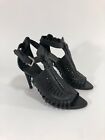 PROENZA SCHOULER Woven Leather 100mm Sandals in Black Size 40 $895