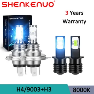 Super Bright 8000K LED Headlights High Low Light + Fog Lights Upgrade Bulbs 4pcs - Picture 1 of 12