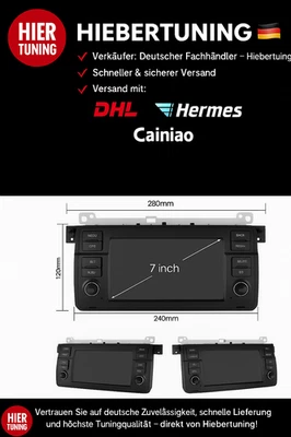 Android  Apple Carplay Autoradio GPS RDS WiFi Für BMW 3er E46 M3 Rover 75 MGZT - Bild 1 von 4