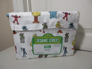 SESAME STREET FULL SIZE SHEET SET WHITE MULTI NEW - Picture 1 of 10