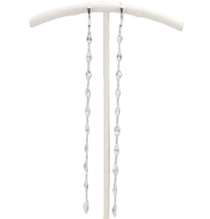 14K White Gold 4.78ctw Marquise Diamond Dangle Earrings - Image 1 of 1