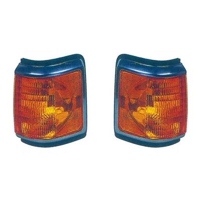 For 1987-1991 Ford Bronco Pair Park Lights Assembly Unit w/Black & Chrome Trim - Image 1 of 3