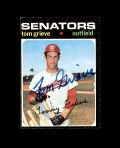 Tom Grieve Signed Original 1971 Topps Washington Senators Autograph - Picture 1 of 2