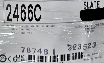 Alpha Wire 2466C 22/2P Individually Shielded Twist Pair Control Cable Gray /50ft - Image 1 of 4