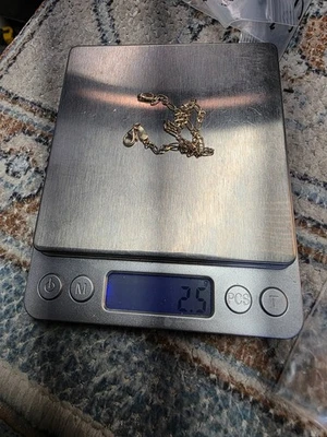 Твердый 14K розового золота веревки цепочка ожерелье 2 мм - легкий 17 в 2g - Изображение 1 из 4