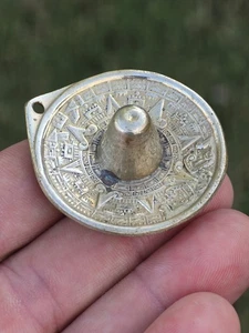 Vtg Alpaca Mexico Sombrero Aztec Design Jewelry Keychain Pendant * Old See Pics - Picture 1 of 5