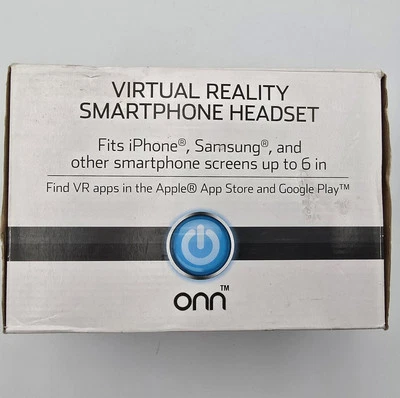 ONN Virtual Reality Smartphone Headset for smartphones to 6" White, New Open Box - Image 1 of 4