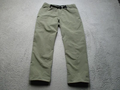 REI Hiking Pants Mens Large 30L Green Stretch Softshell Belted Zip Pocket Travel - Image 1 of 4
