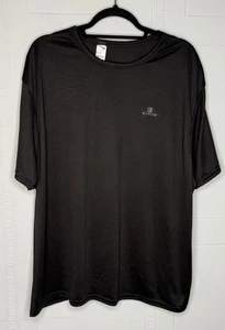 Decathlon Domyos T-Shirt Mens Big And Tall Top Black Super Thin Performance 2X - Picture 1 of 9
