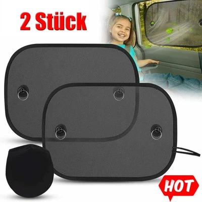 MARKENLOS 2 Stück Auto Seitenscheibe Sichtschutz Fenster Verdunkelung UV Schutz Vorhang