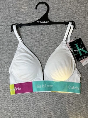CALVIN KLEIN - BRALETTE PADDED - SIZE XS - WHITE - Image 1 of 4