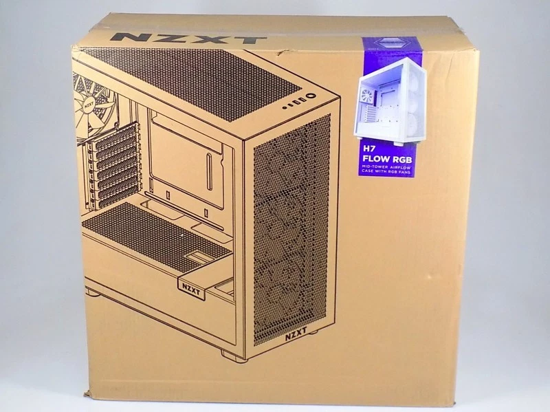 NZXT H7 Flow RGB 2023 Mid-Tower ATX Airflow Gaming Gehäuse mit RGB-Lüftern, Weiß - Bild 1 von 1