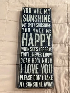 Primitives by Kathy 17420 Classic Box Sign, 8" x 20", You Are My Sunshine - Picture 1 of 18