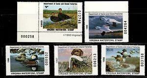 Duck Stamps: Virginia $6 1993,95-98 (5) MNH - Picture 1 of 2
