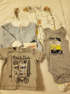 Infant Clothing Lot 4 pieces NB/3-6 mos Sleeper - T-Shirt - Jacket - Romper - Picture 1 of 10
