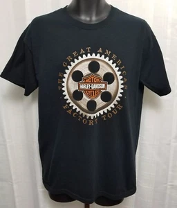 Harley Davidson mens Factory Tour T Shirt Medium EUC Graphic Gear - Picture 1 of 8