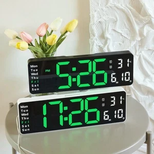 LED Large Digital Wall Clock Remote Control Desk Clock Date Temprature USB Alarm - Picture 1 of 16