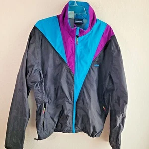 Vintage Colorblock Windbreaker Mens size XL 90s Hind Black Purple READ - Picture 1 of 15