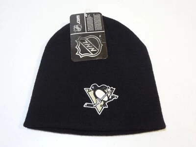 De colección NHL Pittsburgh Penguins LOGO Tejido Calavera Gorra Gorro Sombrero Reebok NUEVO NUEVO CON ETIQUETAS Foto 1 de 2