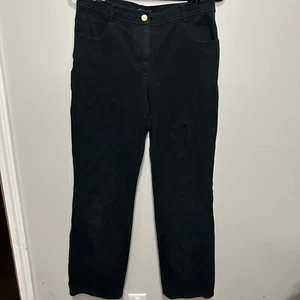 Schwarze Damenhose St. John Caviar Größe 8 hergestellt in den USA gerades Bein - Bild 1 von 6