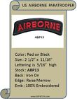 AIRBORNE BLACK/RED TAB PATCH - ABP13