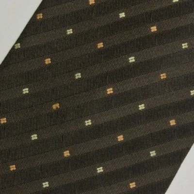 Corbata de seda a rayas marrón Foto 1 de 4