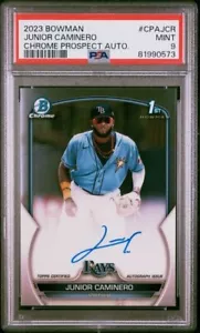 Junior Caminero 2023 Bowman Chrome Prospect 1st Auto Card #CPA-JCR PSA 9 - Picture 1 of 2