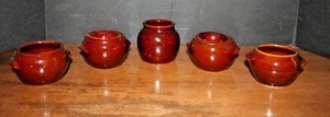 Vintage braune Glasur Bohnentöpfe Steinzeug USA & Heinz McCoy (5) Marmeladenglas - Bild 1 von 12