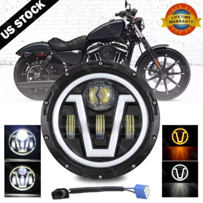 Faro LED de 7 pulgadas alto bajo para Yamaha V-Star XVS 650 950 1100 Classic Stryker Foto 1 de 4