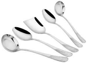 Premium Stainless Steel Serving Spoon Set of 5 for Dining / Kitchen - Free Ship - Picture 1 of 7