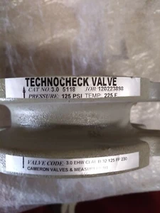 Technocheck Check Valve 5118 3.0" Elastomer Hinged Wafer 125 PSI temp 225F - Picture 1 of 3