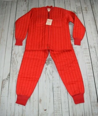 JUEGO DE ROPA DE INVIERNO TÉRMICA ACOLCHADA VINTAGE DEADSTOCK HANES DACRON DU PONT AÑOS 50 60 M Foto 1 de 4