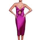 Fleur Du Mal Purple Bow Silk Slip Dress