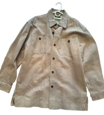 Mens Claiborne Tan Light Brown Soft Suede Jacket With Liner Size Large - Image 1 of 4