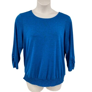Blusa Apt 9 para mujer verde azulado talla XL 3/4 manga cuello ancho recortado espalda cintura elástica - Imagen 1 de 14