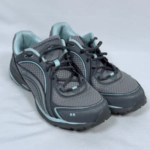 Ryka Sky Walk Women's 10M Gray Blue Mesh Leather Fabric Athletic Shoes - Picture 1 of 11