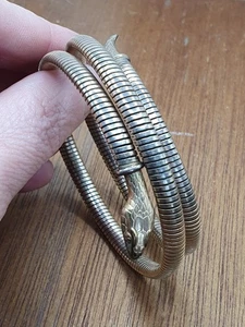 VINTAGE ROLLED GOLD SNAKE FLEXIBLE WRAP AROUND BRACELET 29.7g - Picture 1 of 9
