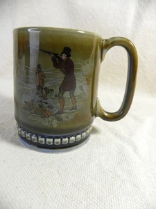 WADE Irish Porcelain Large Mug Hunting Hunters Guns Dogs Green IRELAND NICE - Picture 1 of 6